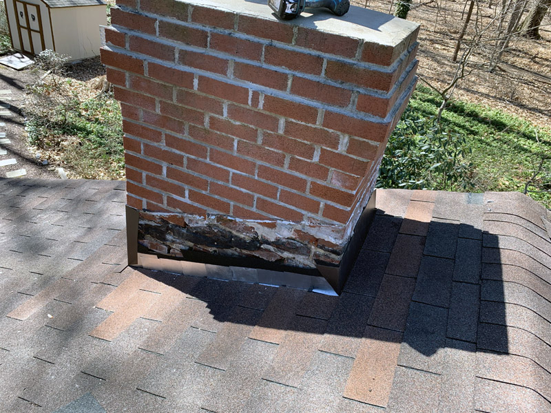 Roof Leak Chimney Flashing Repair, Middletown Township PA 19047